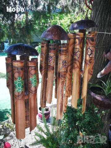 Вятърен звънец от дърво и бамбук Кокос , снимка 14 - Декорация за дома - 36766670
