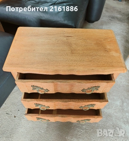 Дъбов комод с месингови дръжки , снимка 2 - Шкафове - 54581818