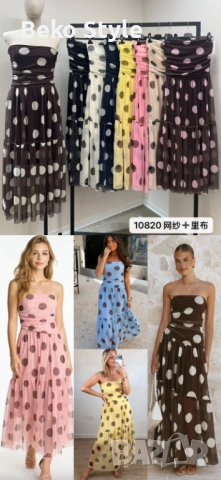 Нова Дамска Рокля Различни Цветове , снимка 2 - Рокли - 54659486