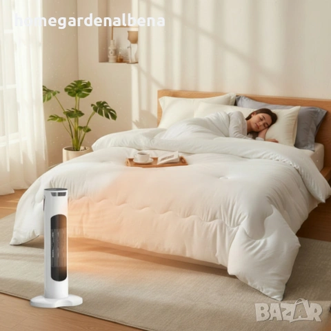 Вентилаторна керамична печка 1500W с дистанционно + Подарък олекотен юрган 200x220 см, снимка 2 - Отоплителни печки - 54142851