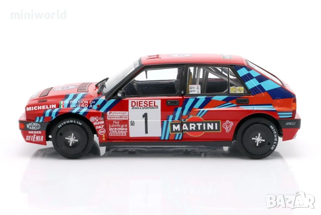 LANCIA Delta HF Integrale n.1 M.Biasion Winner Rallye San Remo 1989 - мащаб 1:18 Solido нов в кутия, снимка 3 - Колекции - 54708863