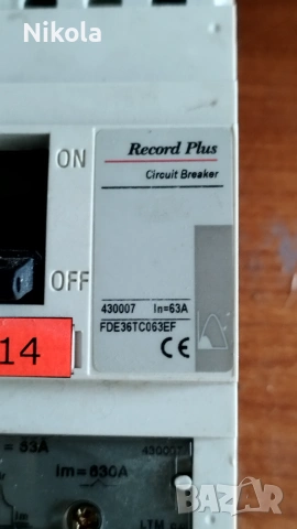 Автоматични Трифазни прекъсвачи GE Record Plus FD63 - 63A (General Electric), снимка 4 - Строителни материали - 55004985