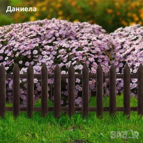 Декоративна градинска ограда 300 см – комплект 10 бр. кафяви PVC панели 30x30 см, снимка 9 - Декорация за дома - 54839456