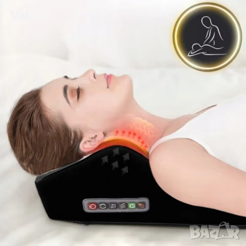 Ергономична масажна възглавница - 3 нива на интензивност и загряваща функция за пълен релакс, снимка 3 - Възглавници - 53976919