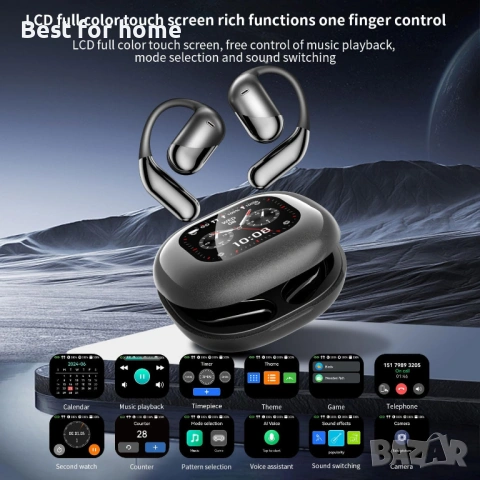 Q16 PRO Безжични слушалки за превод със 70 часа Bluetooth 5.4 Спорт, Отворено носене, снимка 4 - Bluetooth слушалки - 54735447