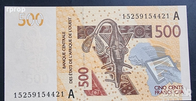 Западно Африкански Щати. 500 франка.Буква А, С и Т. 2012 година. UNC. Цена за 1 бр., снимка 6 - Нумизматика и бонистика - 48770889