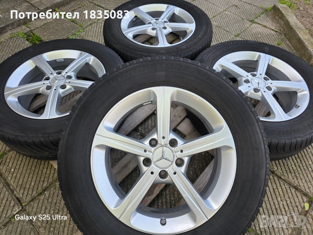 Лети джанти 17ки 5х112 Mercedes + зимни гуми 215/65/17 Bridgestone