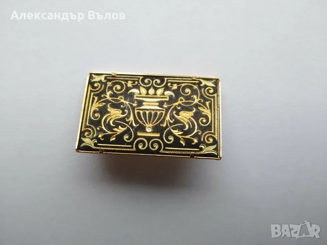 Стара брошка инкрустация Толедо Испания Ваза с цветя