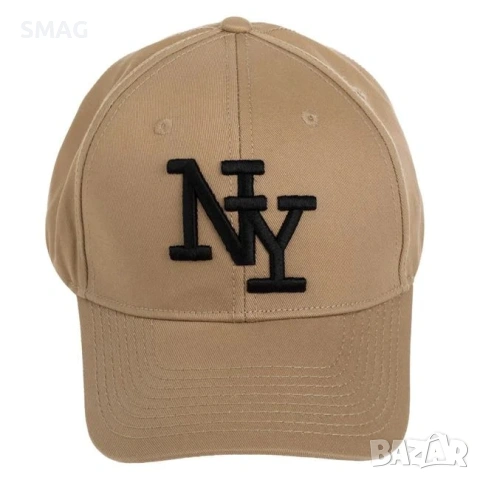Мъжка шапка Jockey бежова с 3D бродерия NY_1248924, снимка 2 - Шапки - 54923827