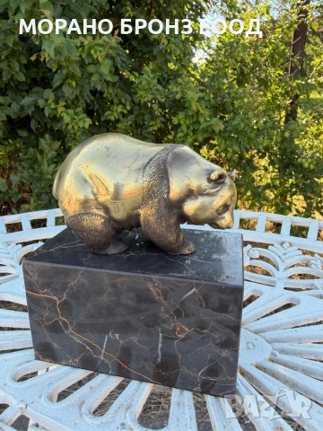 Масивна бронзова скулптура на мечка – френска арт пластика (L'Art Bronze)