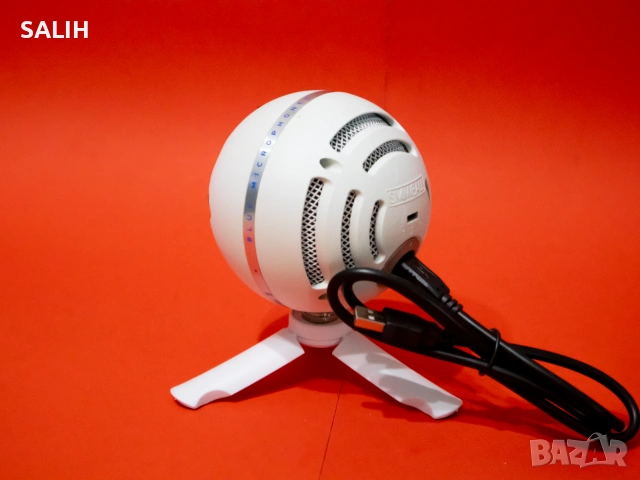 Blue Snowball Pro White Бял USB Микрофон за стрийминг, подкаст, гейминг, запис, влог, снимка 5 - Микрофони - 55244190