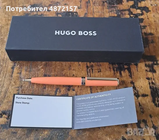 химикалка HUGO BOSS Gear Icon светлооранжев лак лого на пръстена, снимка 2 - Колекции - 55577757