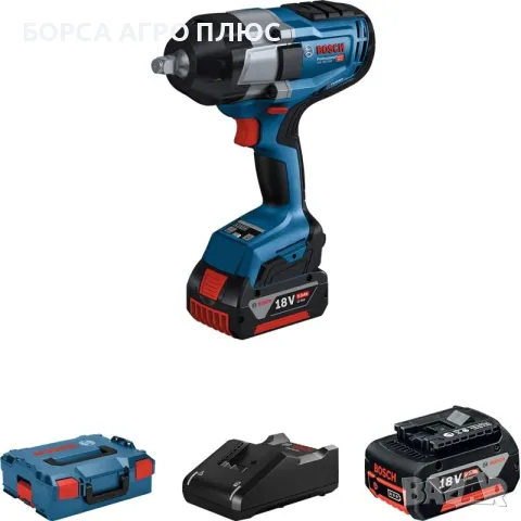 Bosch GDS 18V-1000 1000Nm 2x5.0Ah Ударен гайковерт Professional L-BOXX Нов