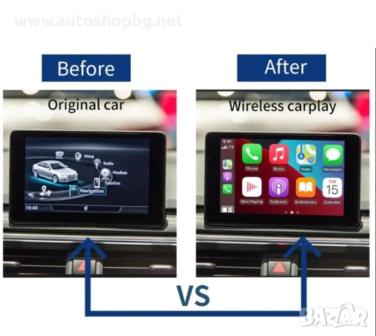 Wireless Apple CarPlay & Android Auto Интерфейс – Audi Q5/A5/A4 преди 2018 - low config., снимка 2 - Аксесоари и консумативи - 54626891