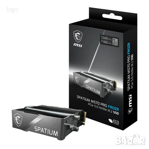 НОВ ДИСК SSD 2TB PCIe 5.0 M.2 (2280) SSD MSI SPATIUM M570 PRO FROZR - до 12GB/s Четене Запис, снимка 3 - Твърди дискове - 55546223