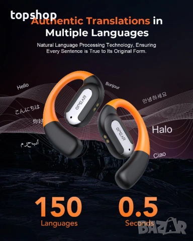 Чисто нови Смарт Слушалки ERAZER XF32 с Изкуствен Интелект AI Преводач на 150 Езика – LCD Тъчскрийн , снимка 2 - Bluetooth слушалки - 54810531