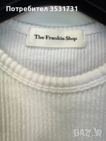 The Frankie Shop скъсена бяла памучна тениска, снимка 2 - Тениски - 54721907