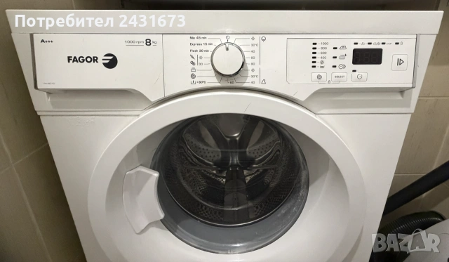 Пералня FAGOR 8 кг, 1000 оборота, използвана, снимка 2 - Перални - 55257629
