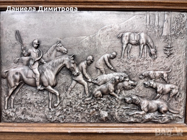 Релефна калаена картина, снимка 2 - Антикварни и старинни предмети - 54205511