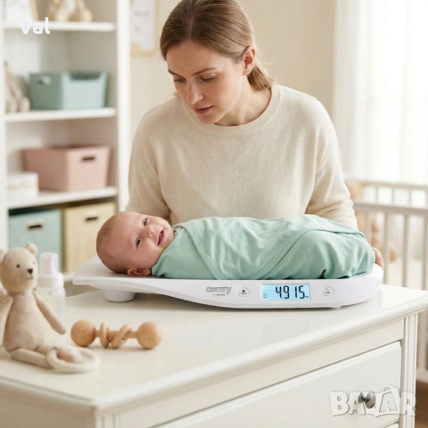 Бебешка електронна везна Camry – Прецизно измерване до 20 кг с функция HOLD и LCD дисплей