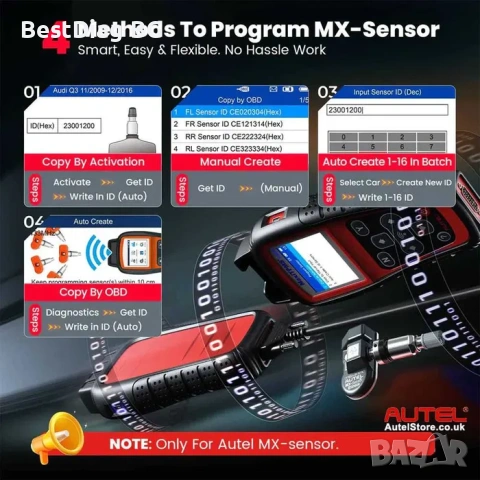 AUTEL TS508WF уред за програмиране на TPMS сензори, снимка 12 - Аксесоари и консумативи - 54776847