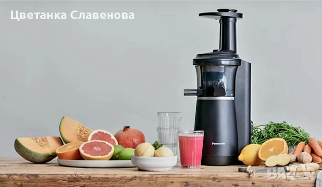 Бавна сокоизстисквачка Panasonic MJ-L501KXE, 150W, 45 об./мин., с приставки за десерт и шербет