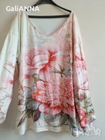СТРАХОТНА ТУНИКА В НЕЖНИ ЦВЕТОВЕ 3XL-4XL, снимка 4 - Туники - 54812986