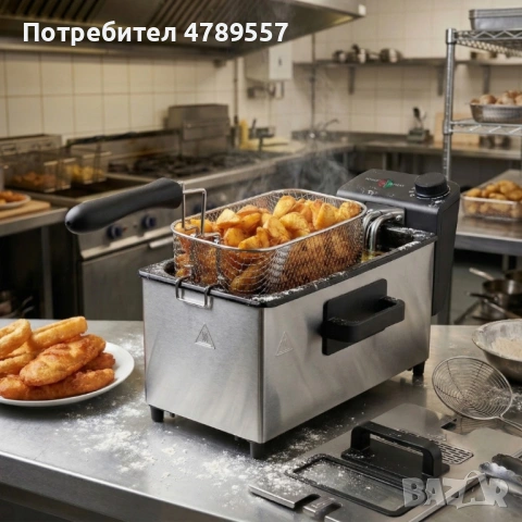 Електрически фритюрник 2000W, неръждаема стомана, регулируема температура, прозрачен капак, снимка 4 - Печки, фурни - 54204272