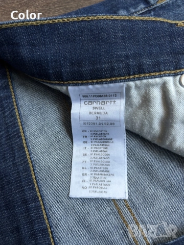 Дънкови къси панталони Carhartt, снимка 5 - Къси панталони - 55483248
