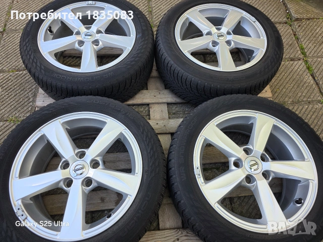 Лети джанти 16ки 5х108 Volvo + зимни гуми 205/55/16 Nokian, снимка 3 - Гуми и джанти - 54397052