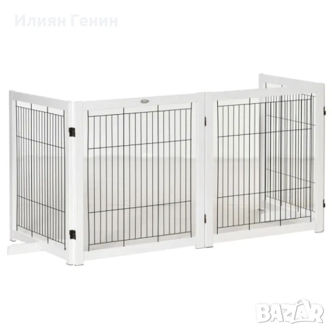 PawHut Дървена предпазна врата за кучета, снимка 2 - За кучета - 54404425