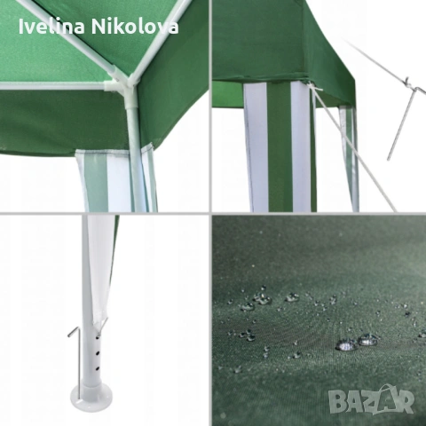 Сгъваема градинска шатра тип павилион 3 х 3 метра - водоустойчива и стабилна, снимка 7 - Градински мебели, декорация  - 54154884