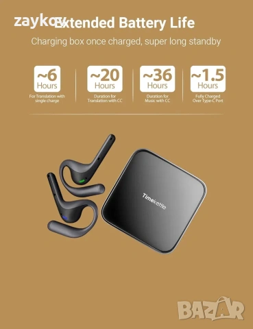 Timekettle W4 Pro - Слушалки с AI преводач, двупосочен гласов превод в реално време, снимка 2 - Bluetooth слушалки - 54480638