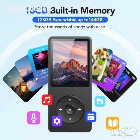 MP3 плейър AGPTEK A02S 16GB с Lossless звук, до 70 часа работа и слот за microSD, снимка 2 - MP3 и MP4 плеъри - 55554935