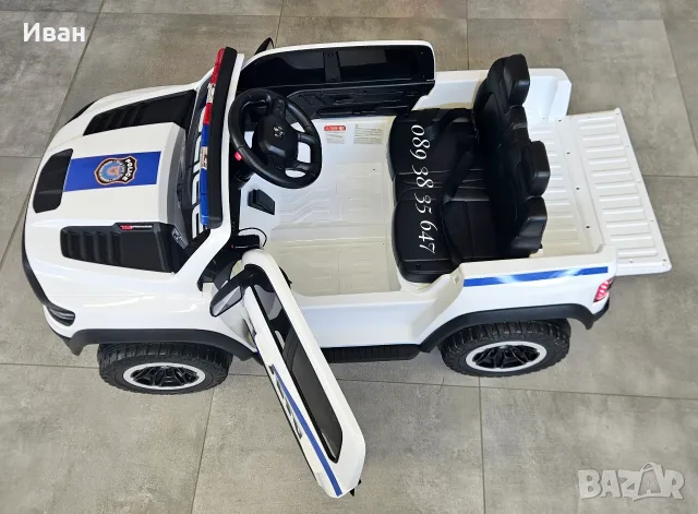 ТОП ЦЕНАНОВО!Акумулаторен джип RAM POLICE WHITE с 12V батерия,EVA гуми,сигнални светлини,дистанно, снимка 9 - Детски велосипеди, триколки и коли - 55074872