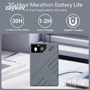 Диктофон с изкуствен интелект, 64 GB рекордер, поддържащ 112 езика, снимка 4 - Друга електроника - 54402181