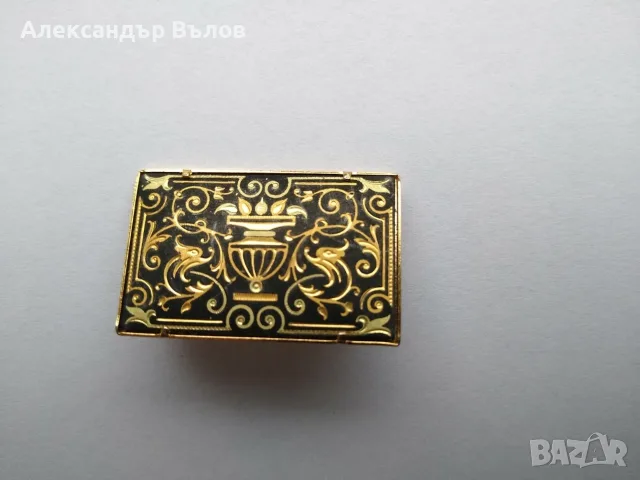 Стара брошка инкрустация Толедо Испания Ваза с цветя, снимка 3 - Колекции - 55394863