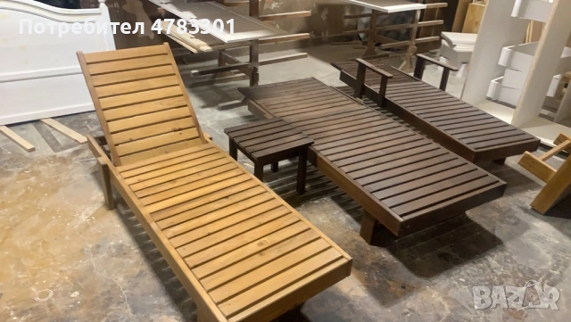 Шезлонги . Дървени шезлонги, снимка 3 - Градински мебели, декорация  - 54040031