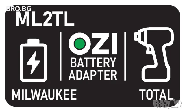 Преходник адаптер батерия Milwaukee M18 към инструмент Total 20V ML2TL