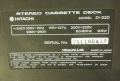 Касетен дек HITACHI D-220, снимка 9