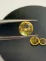 Комплект естествени цитрини 6.95 ct – централен камък 3.45 ct + чифт 1.75 ct , снимка 7