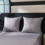 Комплект спално бельо 160x200 см с 2 калъфки 70x80 см, сатенени райета, микрофибър/памук, с цип, хип, снимка 4