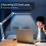 LED настолна лампа, настолна лампа с регулируемо рамо brightower и скоба, грижовна за очите , снимка 5