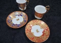 Vintage k&k Vienna porcelain Комплект 2бр .двоен сет  за еспресо/късо кафе , снимка 3