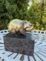Масивна бронзова скулптура на мечка – френска арт пластика (L'Art Bronze), снимка 1