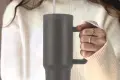GOURMETmaxx Thermobecher 1.2L – Термочаша от неръждаема стомана със сламка и дръжка, снимка 2