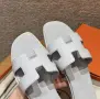 Hermes Oran White Дамски Бели Чехли 100% Естествена Кожа Код ch, снимка 4