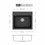 Мивка 57x51 LINO FIORA 570 SI - 601 Black metallic -  Черна, снимка 1