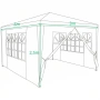 Градинска шатра павилион 3x4x2.5 м бяла – Парти шатра със стени, 4 прозореца и вход с цип, снимка 5
