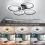 Смарт LED полилей/плафон с 4 пръстена и дистанционно за таван (димер, 3000–6000K), снимка 1
